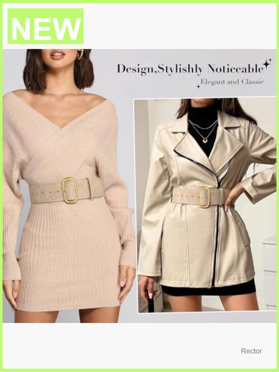 Wide Waist Belt for Dresses Suede Chunky Gold Buckle Fashion Thick Belt